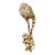 Modernist Biomorphic 14K Gold Yellow Diamond & Baroque Pearl Brooch or Pin For Sale