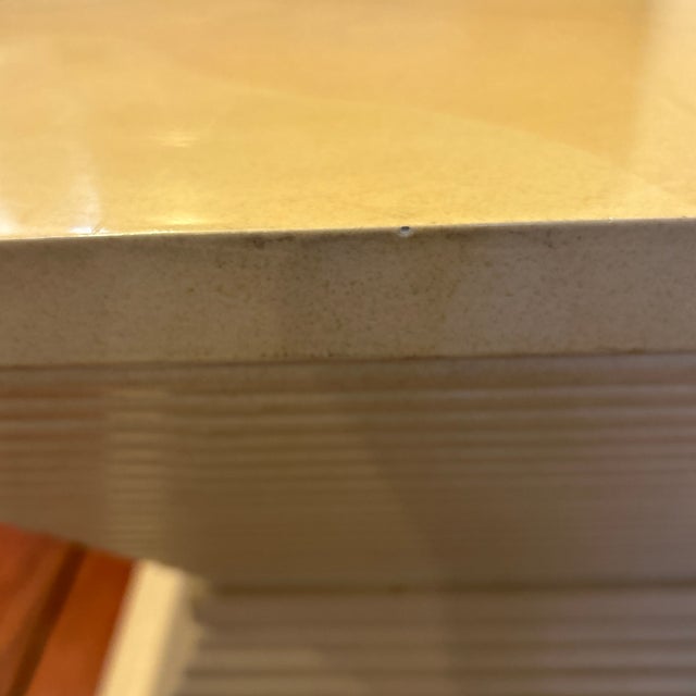 Beige 1970s Geometric Inverted Pyramid Side Table For Sale - Image 8 of 12