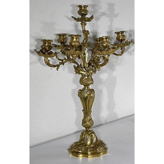 End of 19th Century Louis XV Gilded Bronze Candelabra For Sale - Image 3 of 18