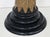 Antique Giltwood Ebonized Piano Stool with Velvet Upholstered Seat Offered for sale is an early 20th-century carved wood...