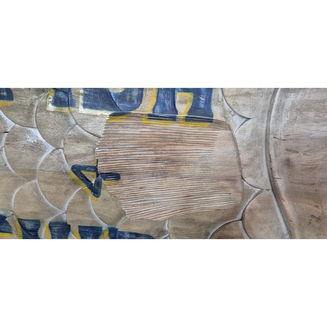 Carved Flounder Trade Sign "Fish & Chips" For Sale - Image 11 of 12