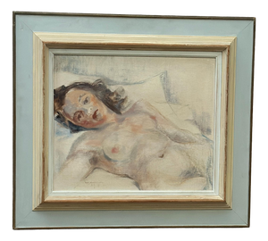 Erik Magnusson, Reclining Nude Woman, 1960s, Oil on Canvas, Framed
