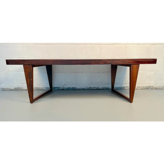 Wood Mid 20th Century Curved Danish Rosewood Coffee Table For Sale - Image 7 of 9