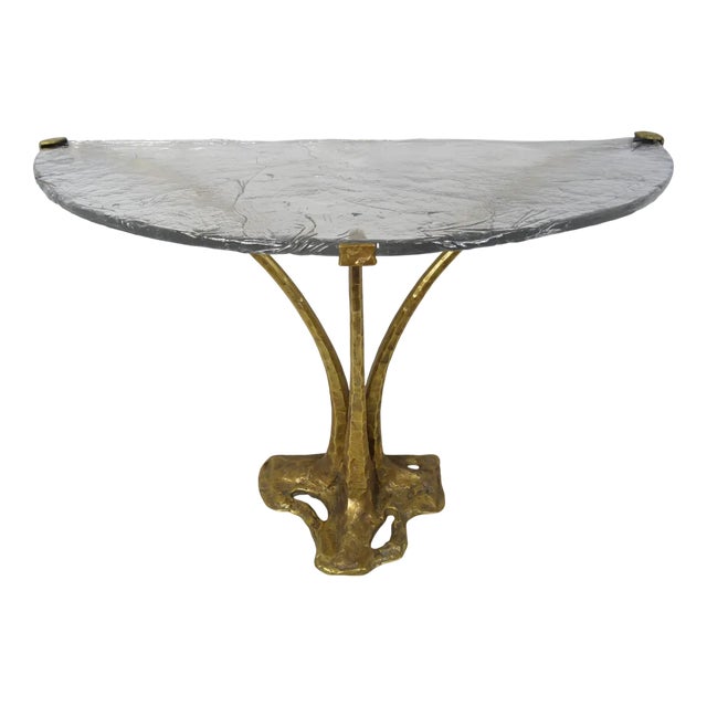 Bronze & Glass Console Table by Lothar Klute For Sale