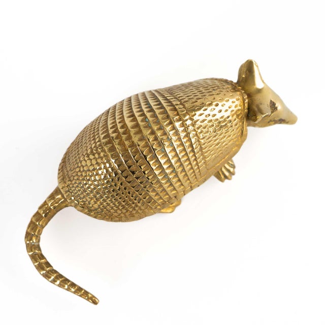 Vintage Solid Cast Brass Armadillo Figure For Sale - Image 9 of 17
