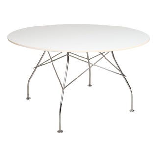 Glossy Wood and Metal Dining Table from Kartell For Sale