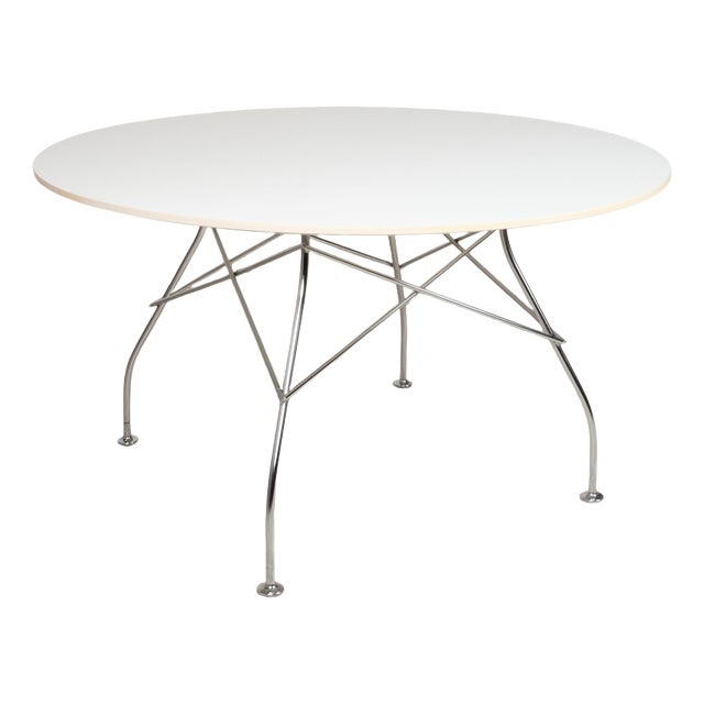 Glossy Wood and Metal Dining Table from Kartell For Sale