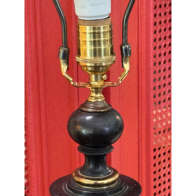 19th Century French Bronze Table Lamp With Baluster Column and Square Base For Sale - Image 11 of 12