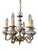 Antique Ceramic and Brass Chandelier, 1960s For Sale