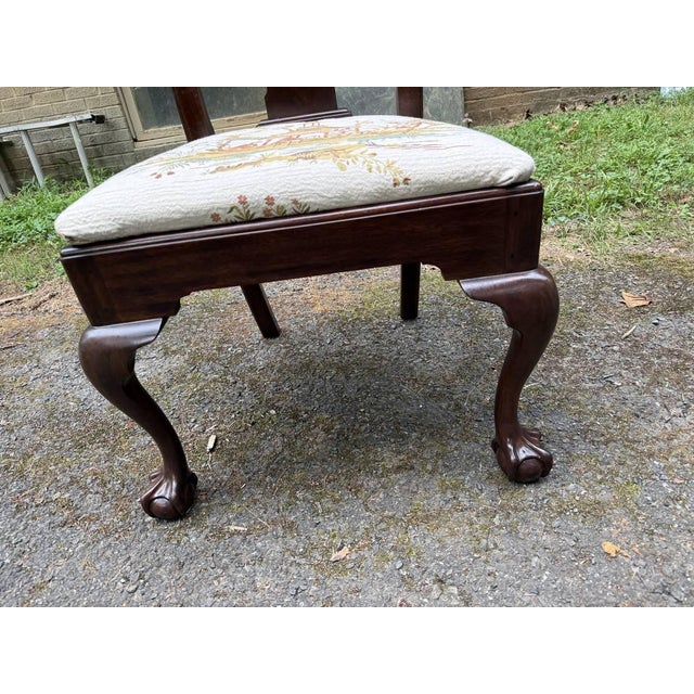 Late 20th Century Pair of Henkel Harris Chippendale Style Carved Mahogany Dining Side Chairs For Sale - Image 11 of 16