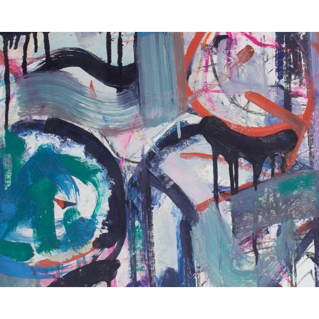 Paper 1963 Abstract Painting on Paper Signed by Walter Stomps For Sale - Image 7 of 9