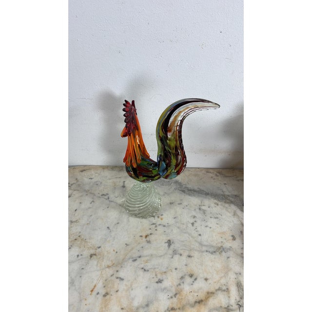 Large Mid-Century Multicolored Murano Glass Rooster, 1960s For Sale - Image 7 of 8