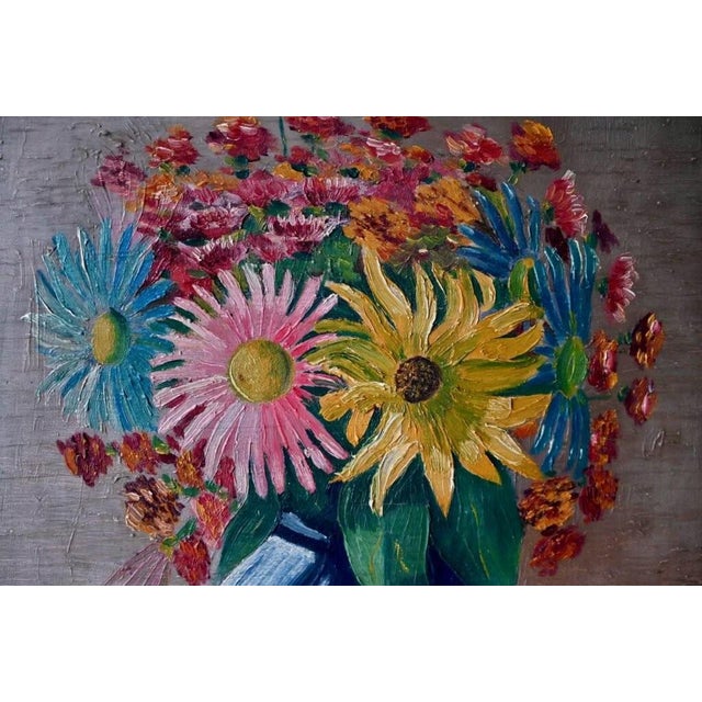 Milo Bucher, Bouquet of Flowers, 1950s, Oil on Canvas, Framed For Sale - Image 4 of 11