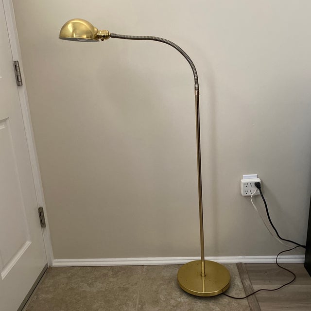 Vintage 1970s Brass Gooseneck Floor Lamp Chairish