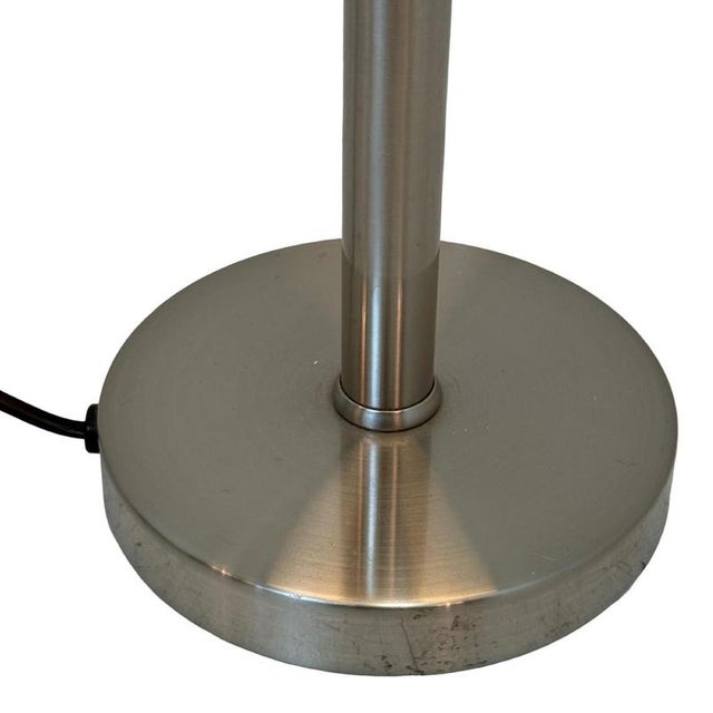 Bauhaus Stainless Steel Table Lamp with Opaline Glass For Sale - Image 4 of 7