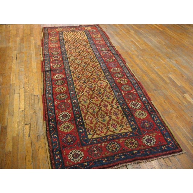 Early 20th Century Caucasian Karabagh Carpet ( 4'2" x 11' - 127 x 335 ) Antique Caucasian - Karabagh Hallway Runner Wool...