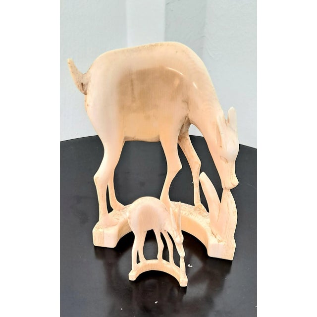 Pair of deer statues from France .The set is in good condition with normal signs of age. The smaller statue dimension are...