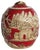 Vintage Vietnamese Red Hand Carved Soapstone Lidded Jar For Sale