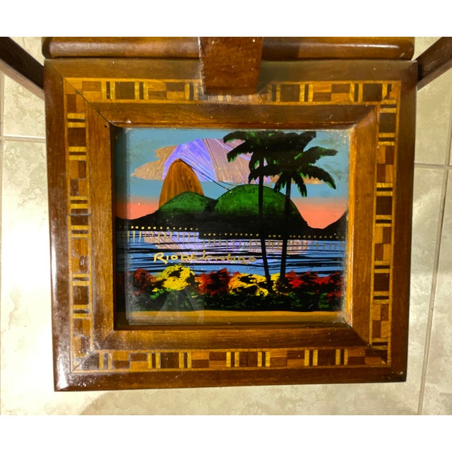 Vintage Handcrafted Wooden Accordion Sewing - Jewelry Box For Sale - Image 12 of 12