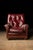 Burgundy Vintage Tufted Leather Chesterfield Armchair and Ottoman Set in Burgundy For Sale - Image 8 of 12