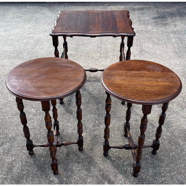 Vintage French Nesting Tables - Set of 3 For Sale - Image 9 of 12