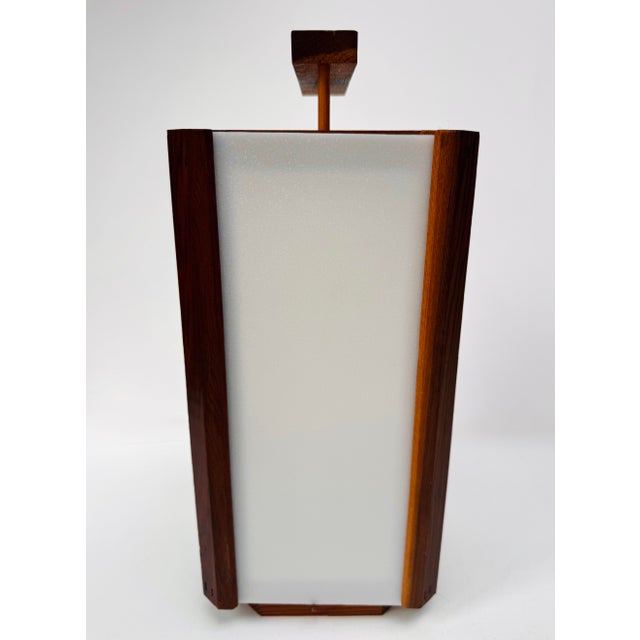Vintage Japanese Wood Lantern With Translucent Panels For Sale - Image 11 of 14