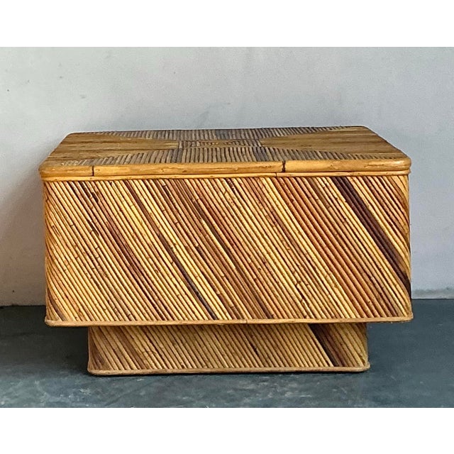 Vintage Boho Pencil Reed Coffee Table For Sale - Image 9 of 11