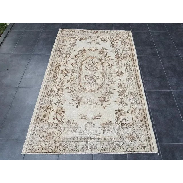 Vintage Oushak Traditional Handmade Area Rug- 3′10″ × 6′7″ For Sale - Image 11 of 11