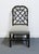 Hollywood Regency Kindel Furniture Black & Gold Chinese Chippendale Style Lattice Back Dining Side Chair For Sale - Image 3 of 10