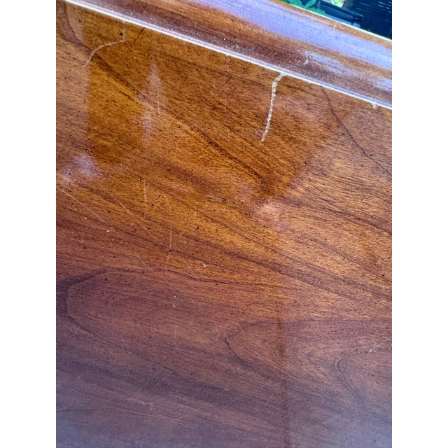 Late 20th Century Thomasville Queen Anne Cherry Lowboy With Carved Fan Drawer For Sale - Image 14 of 16