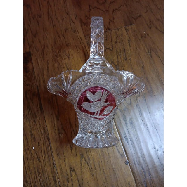 1970s Hofbauer Crystal Made in Germany Decorative Basket Vase For Sale - Image 13 of 13