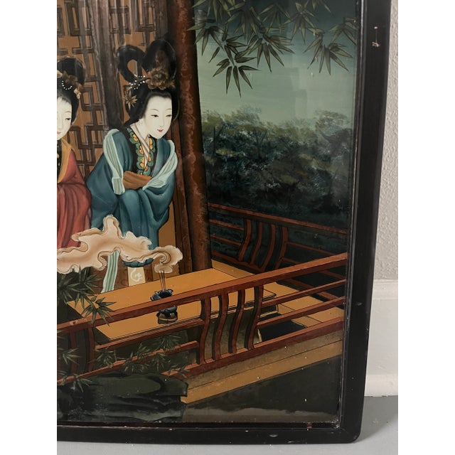 19th Century Chinese Export Reverse Painting on Glass For Sale In Jacksonville, FL - Image 6 of 9