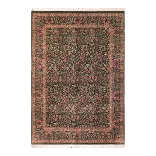 Floral 1990's Pak-Persian Green/Gold Wool Rug - 8'1'' X 10'3'' For Sale