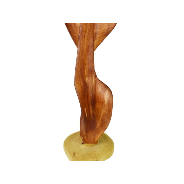 Brown Mid Century Abstract Natural Irregular Shape Wood Sculpture For Sale - Image 8 of 10