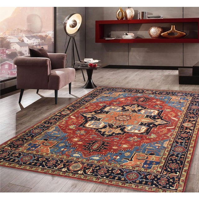 2020s Serapi Wool Rust Area Rug- 4' 1'' X 6' 0'' For Sale - Image 5 of 5