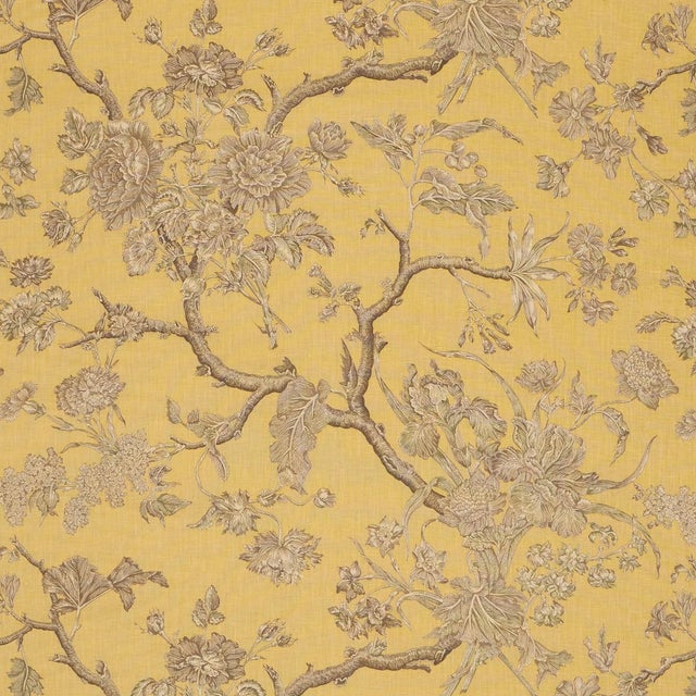 Sample - Schumacher Inverness Garden Fabric In Buttercup For Sale