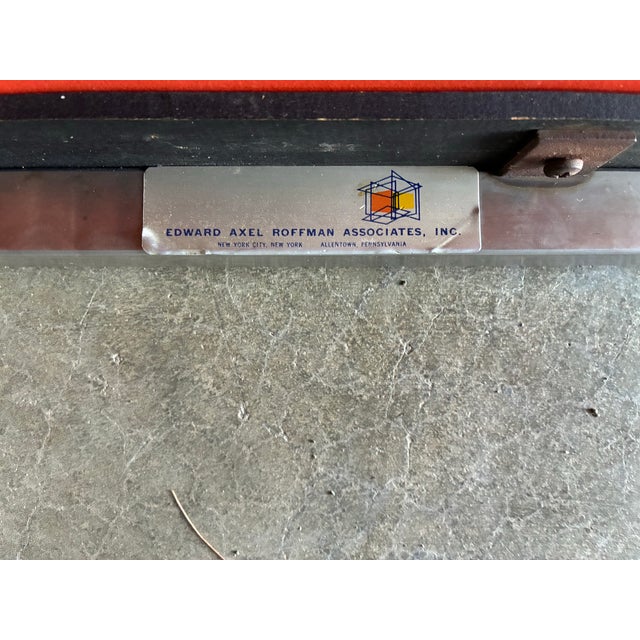 Wonderful salmon pink laminate coffee table by Edward Axel Roffman and associates. Chrome legs. Some scuffs but overall...