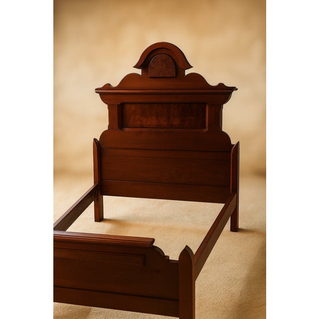 Brown Antique Victorian Monumental Walnut Twin -Youth Bed For Sale - Image 8 of 11