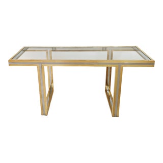 Vintage Romeo Rega Brass Chrome Console Table For Sale