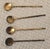 French Mid 20th Century Set of Four Limoges France Gilt Porcelain Salt Cellars With Spoons For Sale - Image 3 of 3