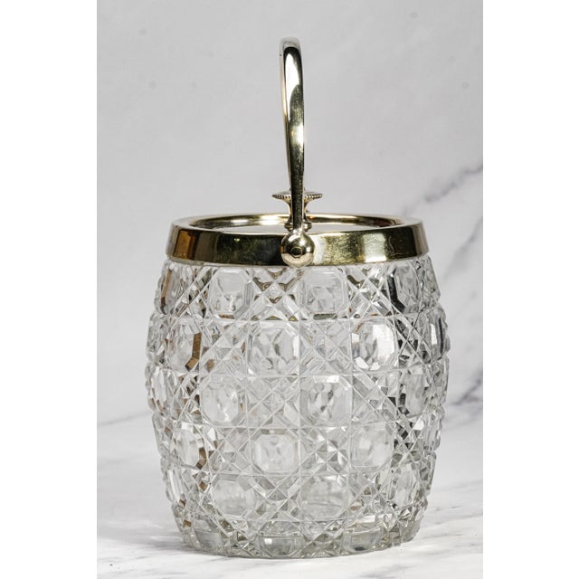 Wonderful Antique English Crystal Biscuit Jar Cut Glass Lidded Canister Jar With Handle Art Deco Tableware Home Decor For Sale - Image 14 of 15