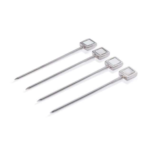 Spiga 4-Piece Set Cocktail Picks , Nickel For Sale In Los Angeles - Image 6 of 6