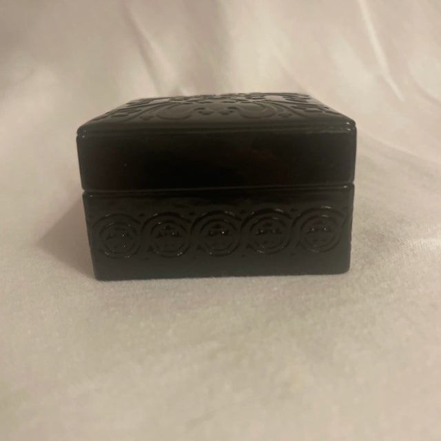 Hollywood Regency Italian Leather Square Box For Sale - Image 3 of 7