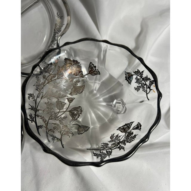 Mid-Century Modern Vintage Silver City Glass Serving Pieces - Set of 3 For Sale - Image 3 of 11