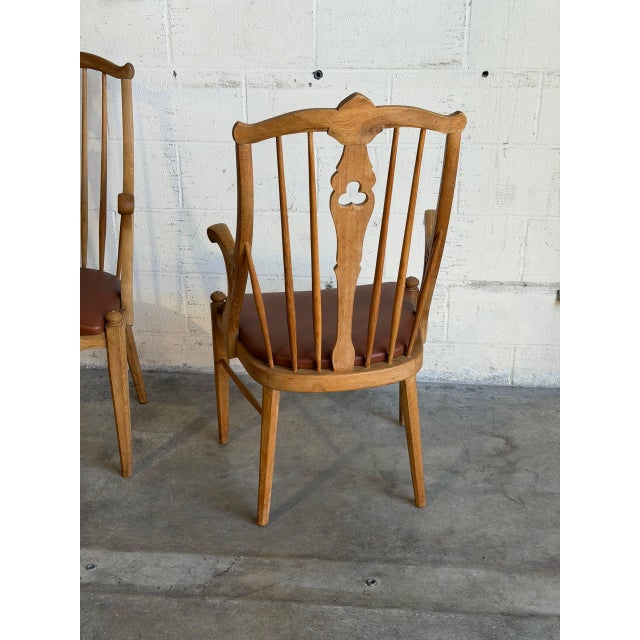 Oak Wood Armchairs Sculptural Accent Chairs Denmark Set of 2 1960s For Sale - Image 11 of 11
