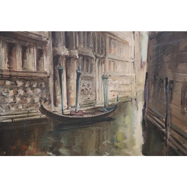 C. Rizzi, Venice the Bridge of Sighs, Oil Painting on Canvas, 20th Century, Framed For Sale - Image 10 of 11