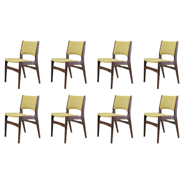Rosewood Dining Chairs attributed to Erik Buck, Restored with Customizable Reupholstery, 1960s, Set of 8 For Sale