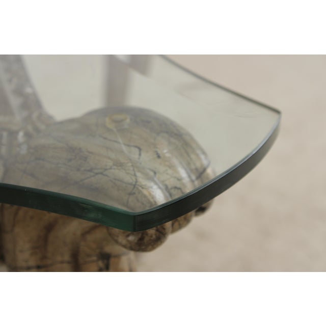 Vintage Silver Finish Glass Top Console Table For Sale In Philadelphia - Image 6 of 18
