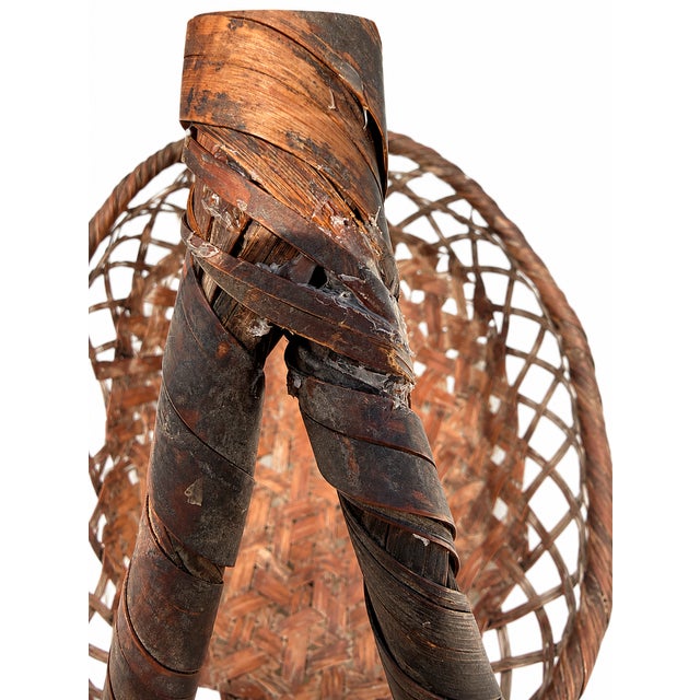 1920s Antique 1920's Japanese Bamboo Ikebana Hanakago Flower Basket For Sale - Image 5 of 13