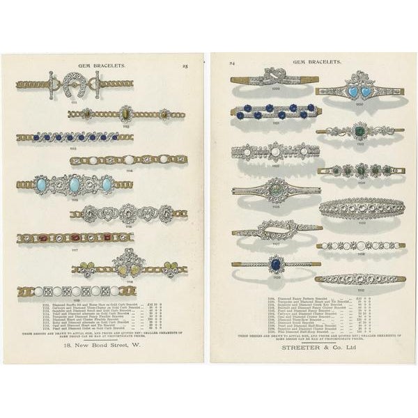 Streeter, Gem Bracelets, 1898, Prints, Set of 2 For Sale - Image 4 of 5
